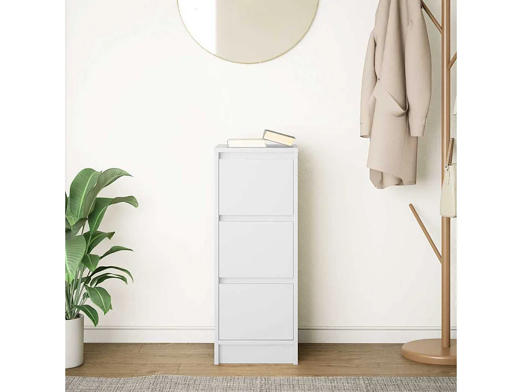 Buffet blanc 29,5x34x76 cm bois d'ingénierie