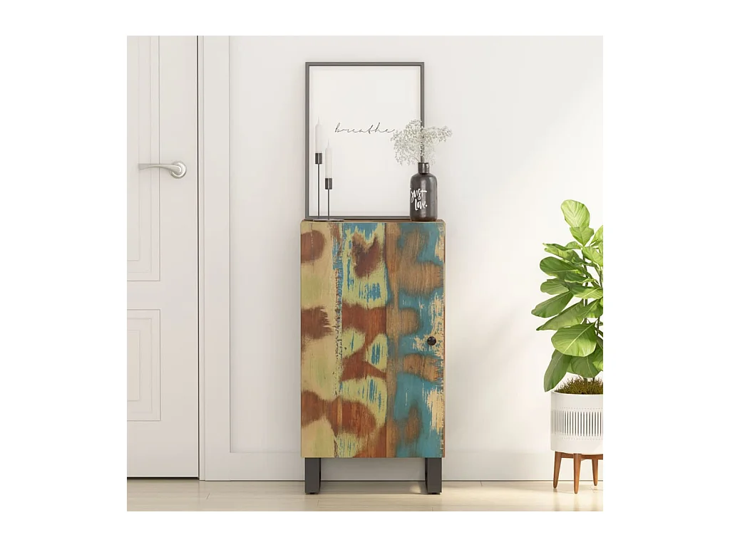 Aparador con puerta madera maciza reciclada 40x31x75 cm