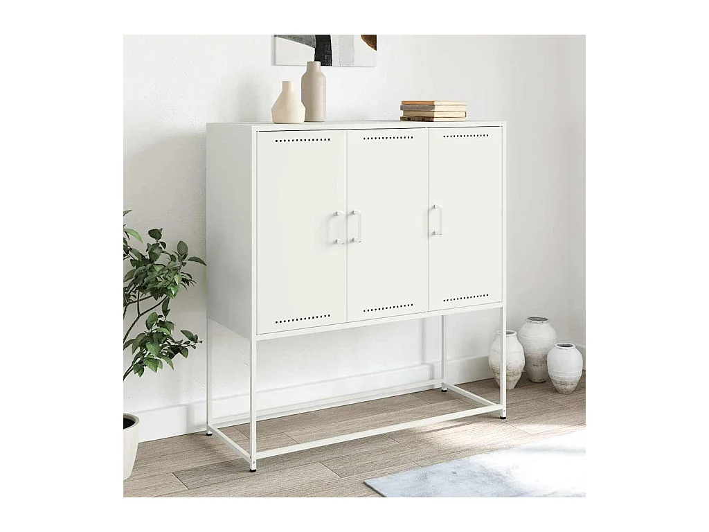Buffet haut blanc 100,5x39x107 cm acier