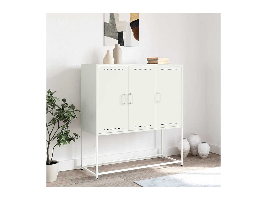 Buffet haut blanc 100,5x39x107 cm acier