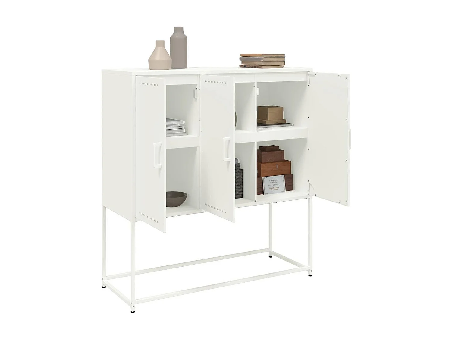 Buffet haut blanc 100,5x39x107 cm acier