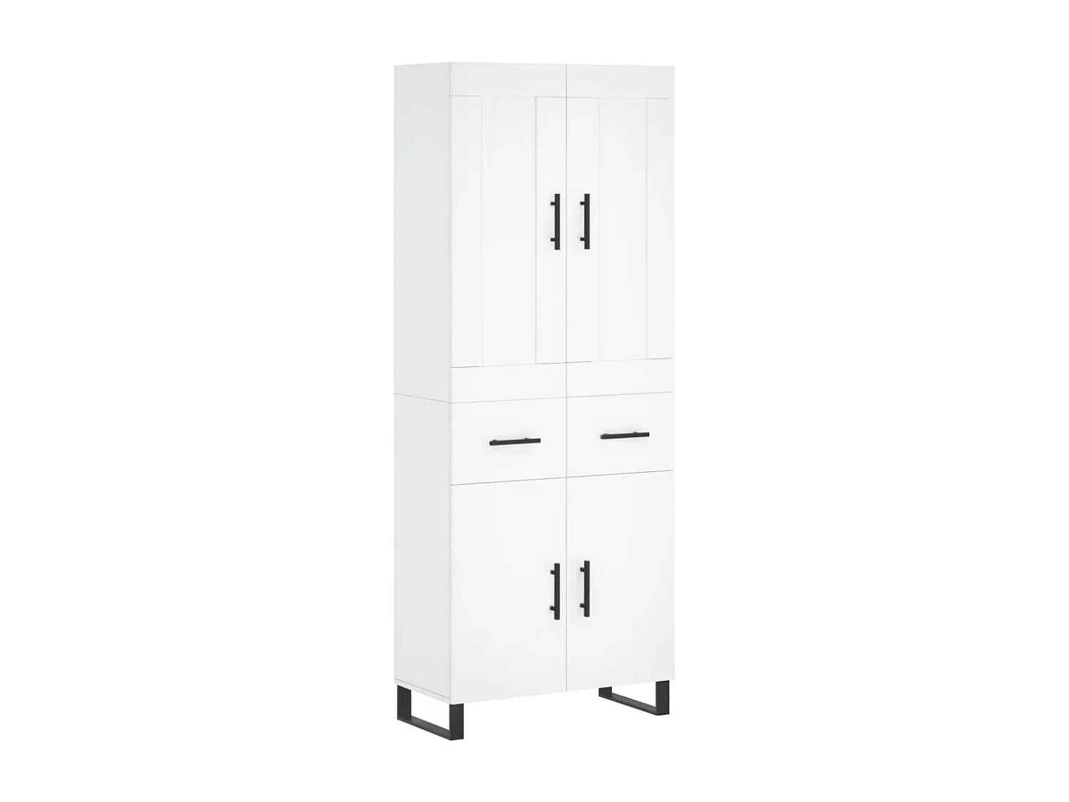 Aparador alto madera contrachapada blanco 69,5x34x180 cm