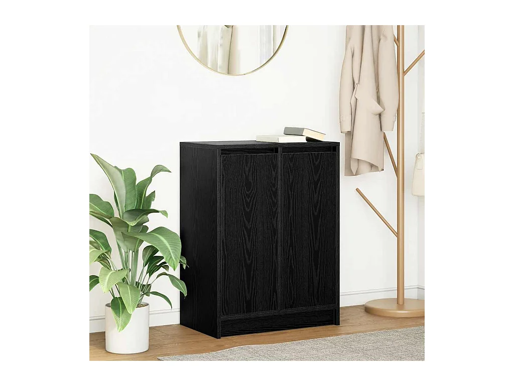 Buffet chêne noir 57x34x76 cm bois d'ingénierie
