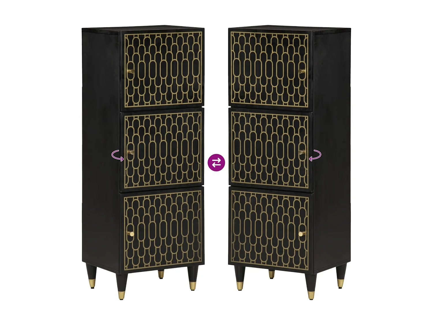 Buffet 40x33x110 cm bois de manguier massif