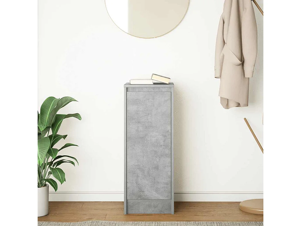 Buffet gris béton 29,5x34x76 cm bois d'ingénierie