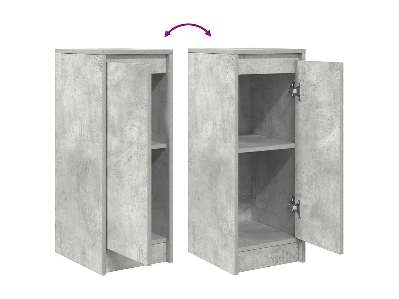 Buffet gris béton 29,5x34x76 cm bois d'ingénierie