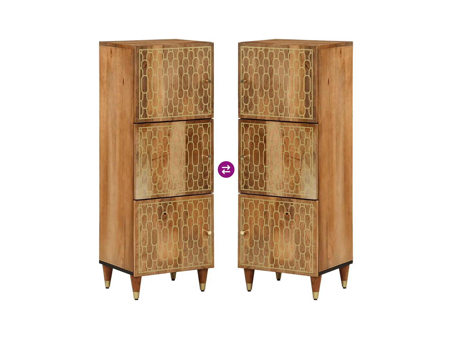 Buffet 40x33x110 cm bois de manguier massif