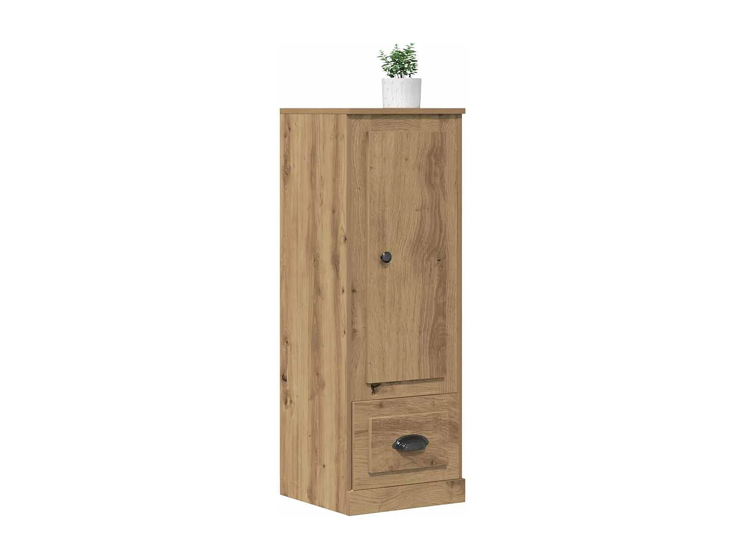 Buffet haut chêne artisanal 36x35,5x103,5 cm bois d'ingénierie