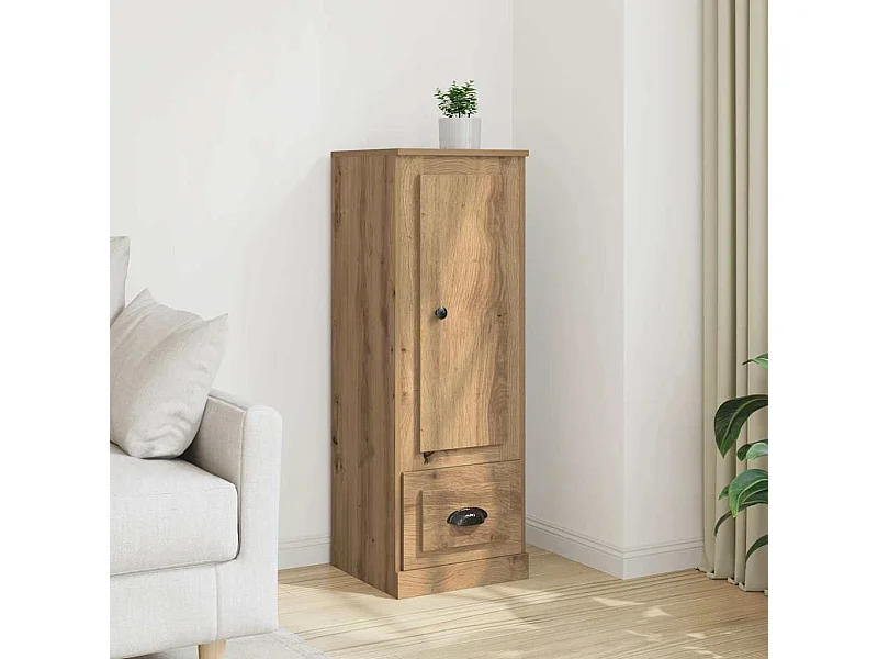 Buffet haut chêne artisanal 36x35,5x103,5 cm bois d'ingénierie