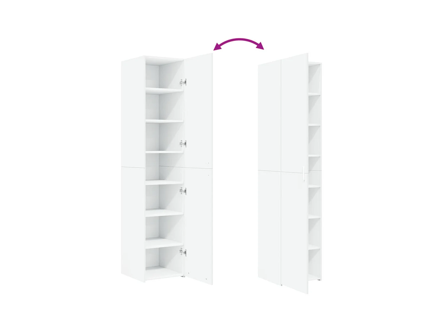 Buffet haut blanc 40x42,5x185 cm bois d'ingénierie