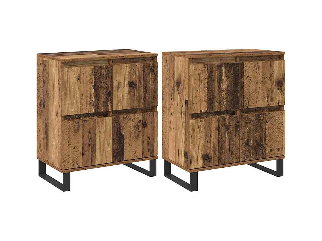 Buffets 2 pièces Bois ancien 120 x 35 x 70 cm Bois d'ingénierie