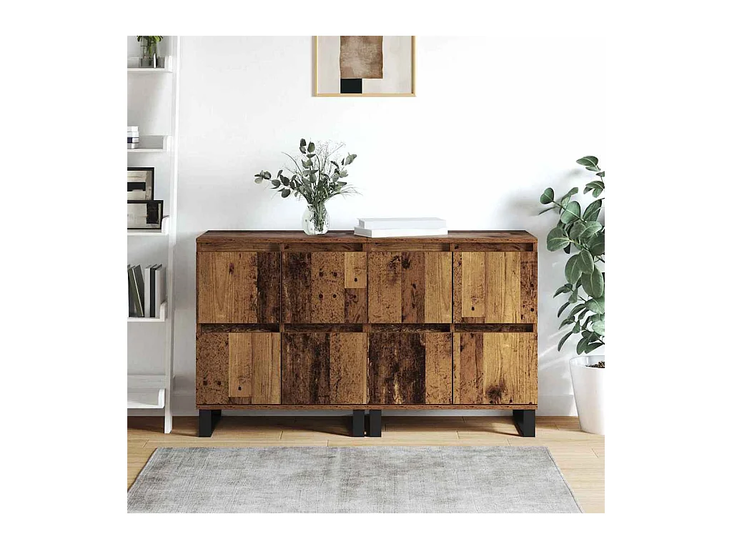 Buffets 2 pièces Bois ancien 120 x 35 x 70 cm Bois d'ingénierie