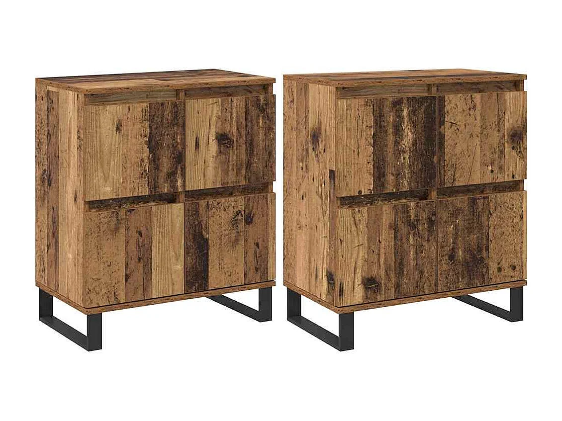 Buffets 2 pièces Bois ancien 120 x 35 x 70 cm Bois d'ingénierie