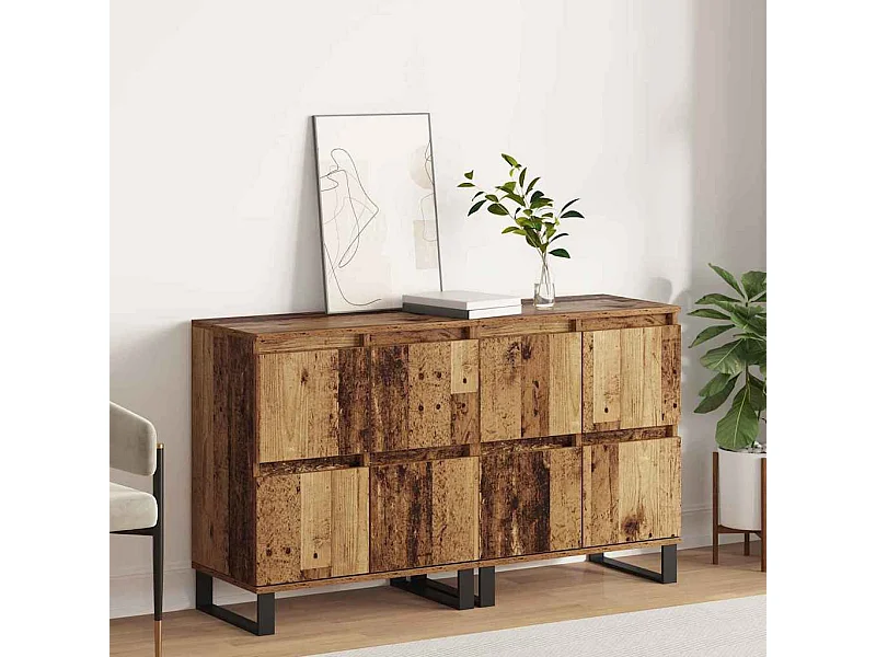 Tableros Lateral 2 piezas Madera vieja 120 x 35 x 70 cm