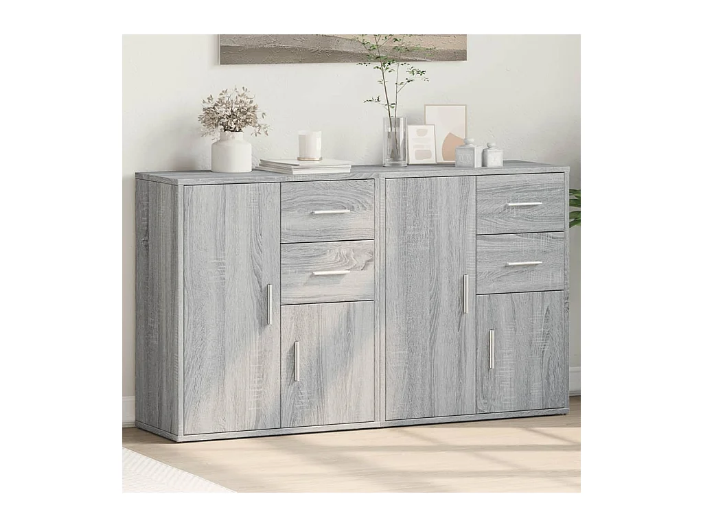 Buffets 2 pièces sonoma gris 60x31x70 cm bois d'ingénierie