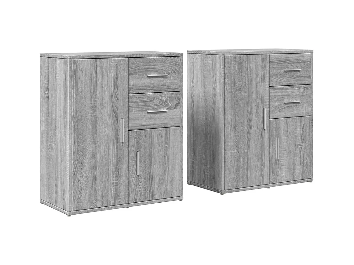 Buffets 2 pièces sonoma gris 60x31x70 cm bois d'ingénierie