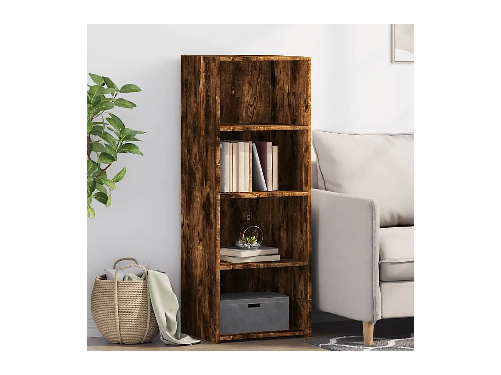 Buffet haut chêne fumé 45x41x124 cm bois d'ingénierie