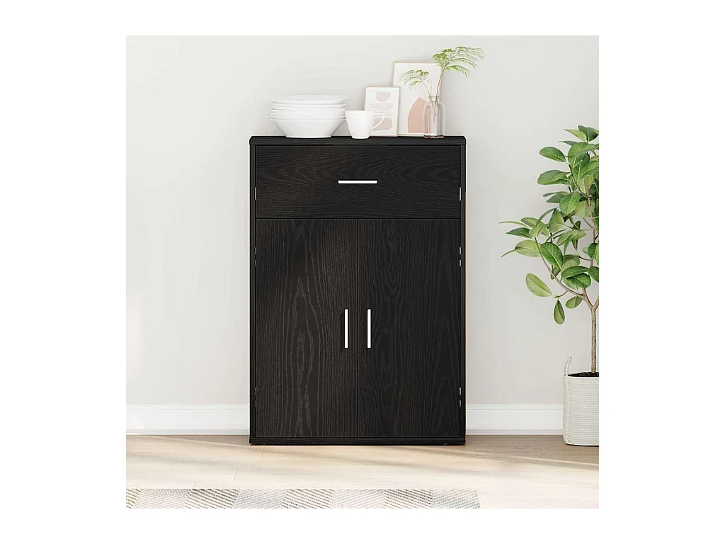 Buffet avec tiroir Chêne noir 79 x 38 x 80 cm Bois d'ingénierie