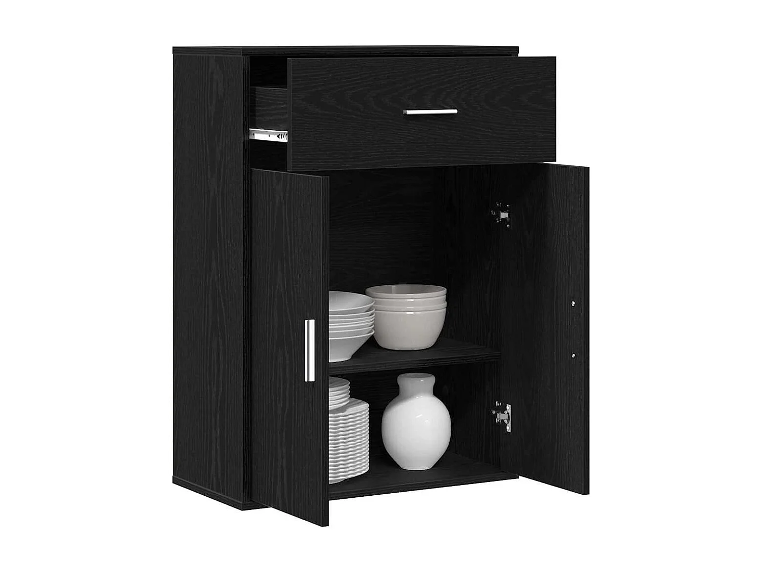 Buffet avec tiroir Chêne noir 79 x 38 x 80 cm Bois d'ingénierie