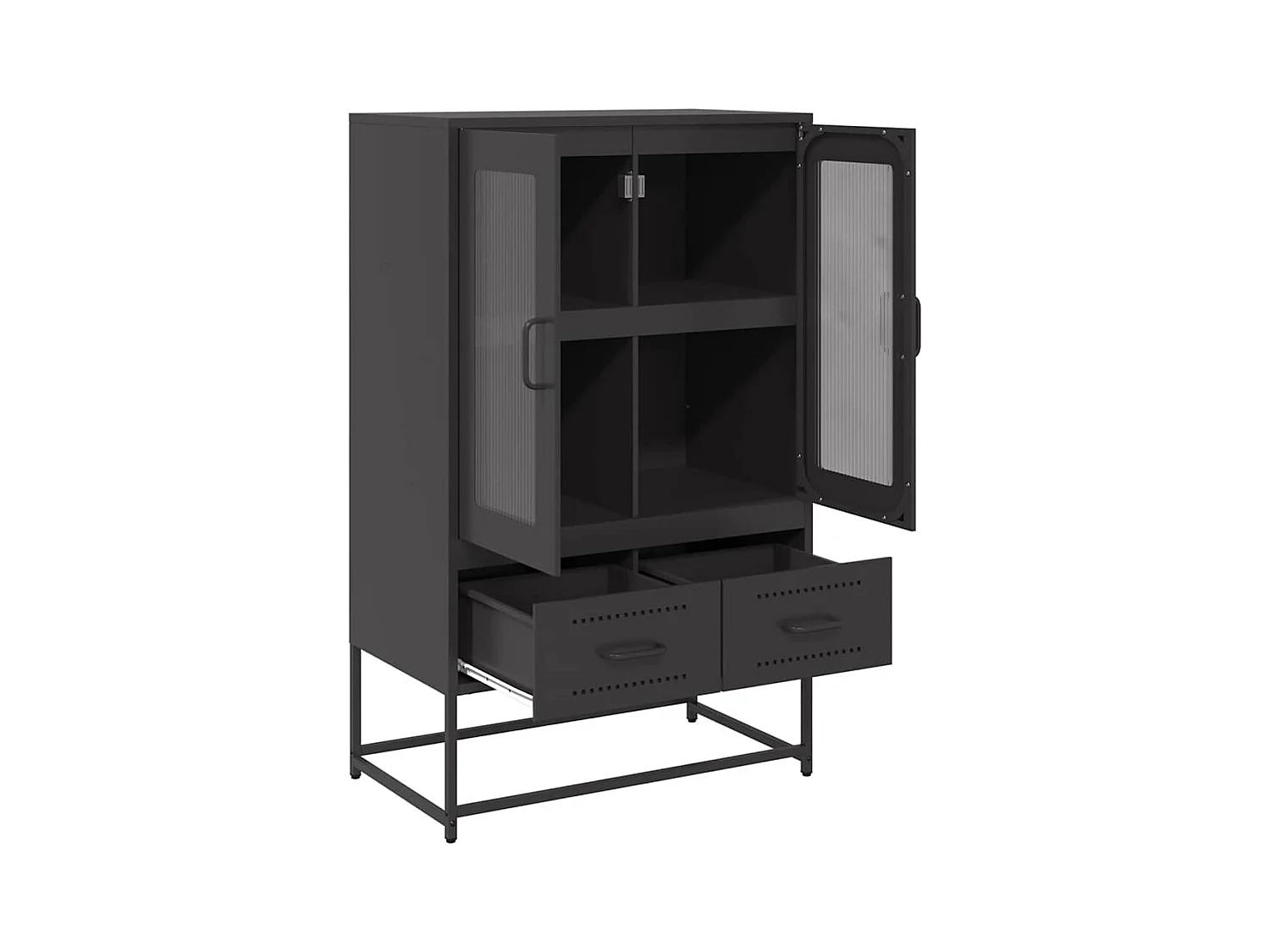 Buffet haut noir 68x39x111,5 cm acier