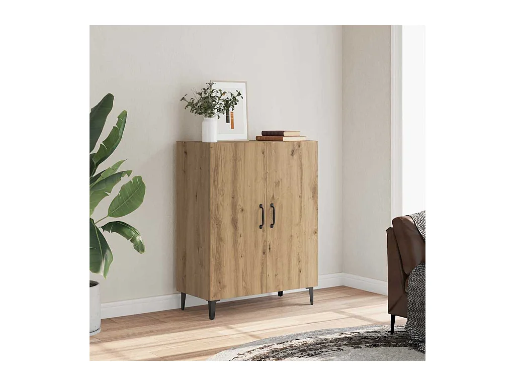 Buffet chêne artisanal 70x34x90 cm bois d'ingénierie