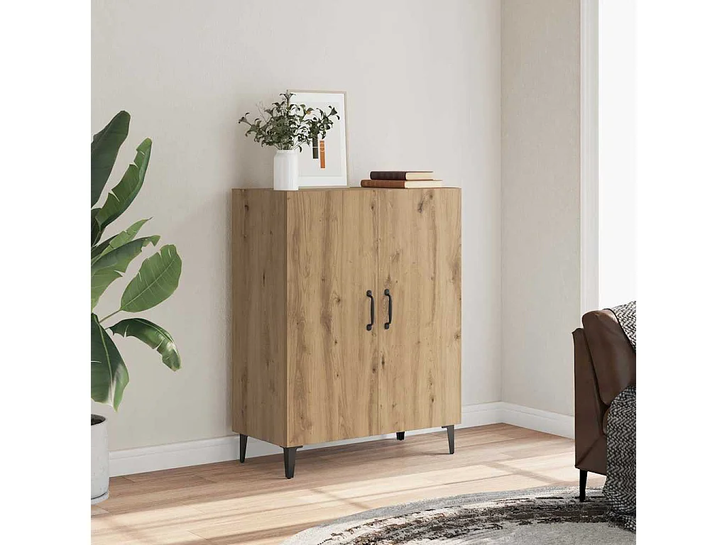 Buffet chêne artisanal 70x34x90 cm bois d'ingénierie