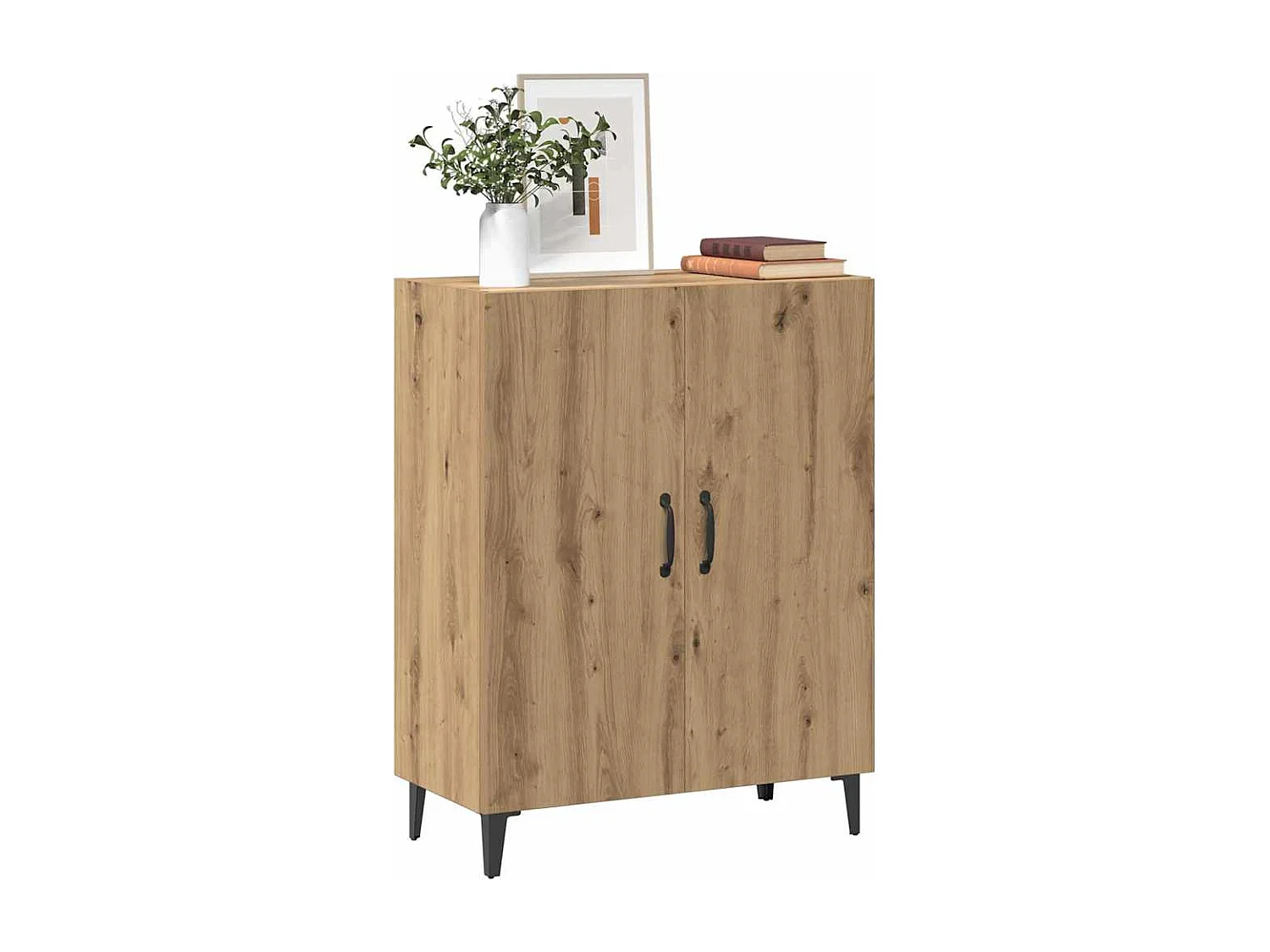 Buffet chêne artisanal 70x34x90 cm bois d'ingénierie