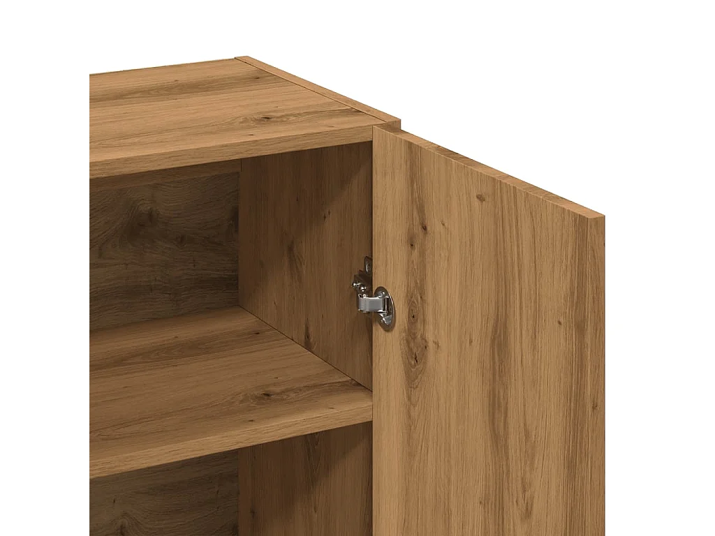 Buffet chêne artisanal 70x34x90 cm bois d'ingénierie