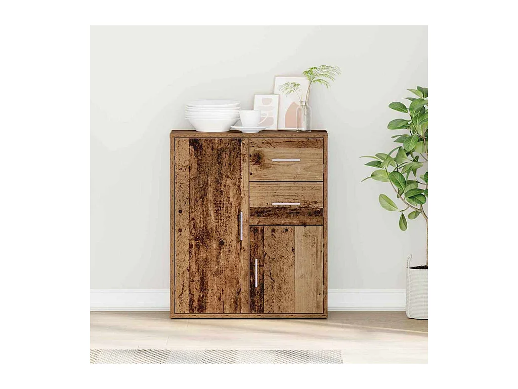 Dressoir met lade Oud hout 60 x 31 x 70 cm Bewerkt hout