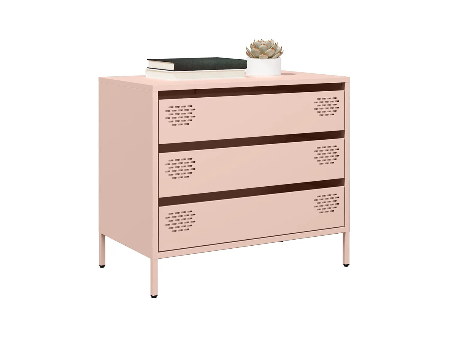 Buffet rose 68x39x58,5 cm acier laminé à froid