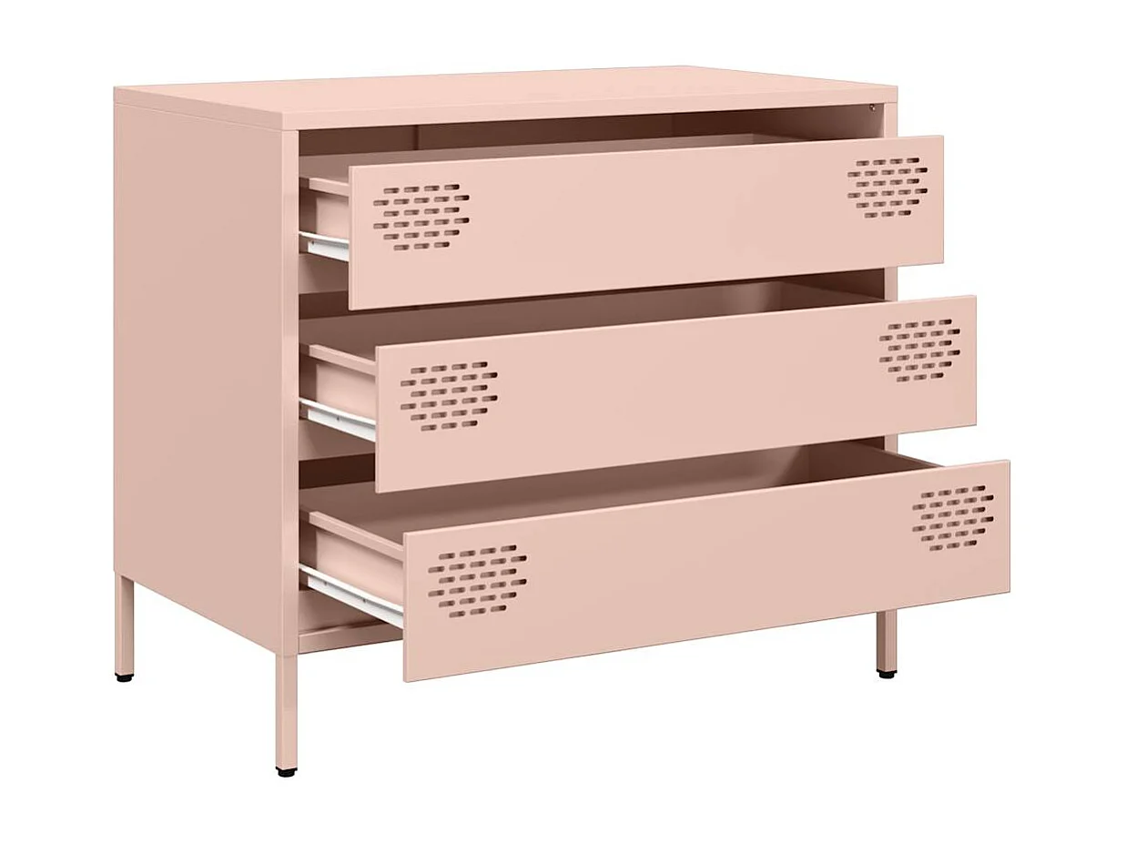 Buffet rose 68x39x58,5 cm acier laminé à froid