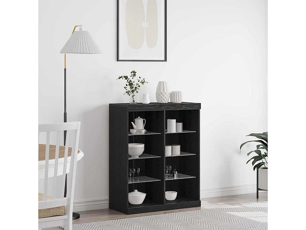 Buffet Chêne noir 41 x 37 x 100 cm Bois d'ingénierie