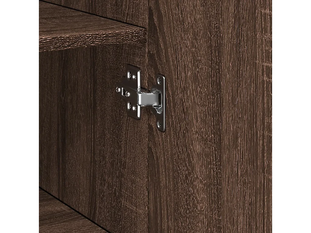 Buffet haut chêne marron 45x42,5x185 cm bois d'ingénierie