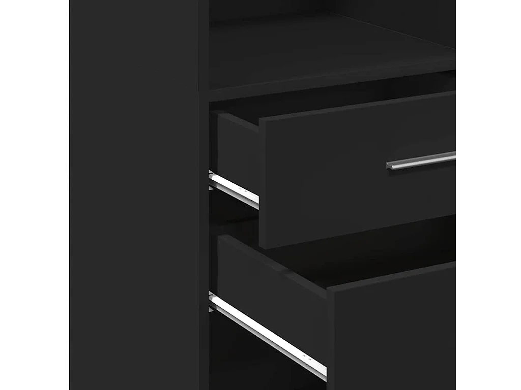 Buffet haut noir 40x42,5x124 cm bois d'ingénierie