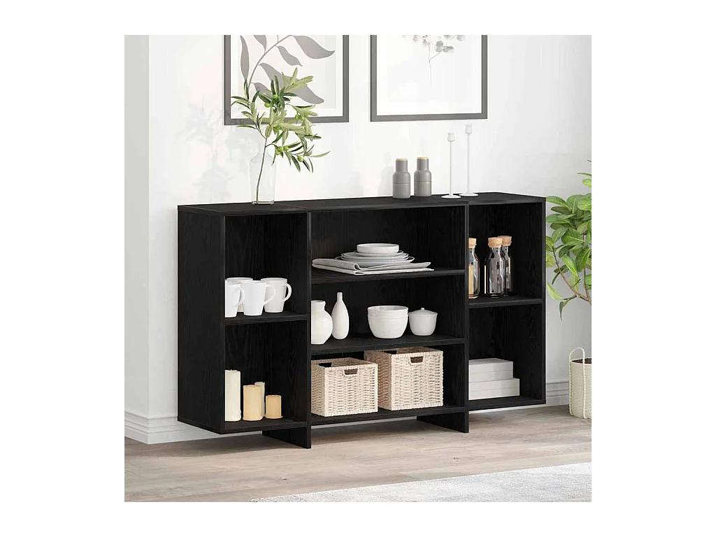 Buffet Chêne noir 120 x 30 x 75 cm Bois d'ingénierie