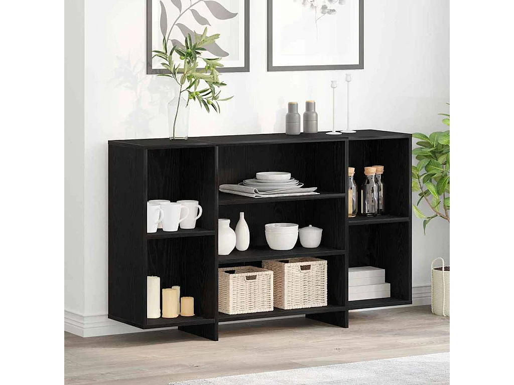 Buffet Chêne noir 120 x 30 x 75 cm Bois d'ingénierie