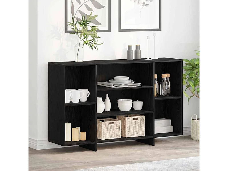 Buffet Chêne noir 120 x 30 x 75 cm Bois d'ingénierie