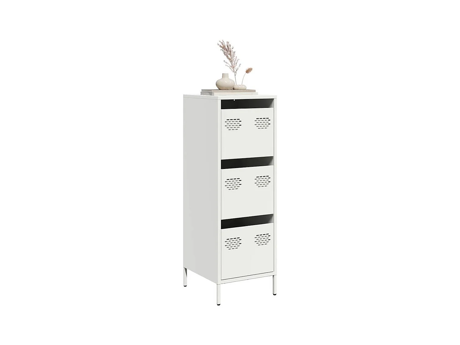 Aparador de acero blanco 39x35x103,5 cm