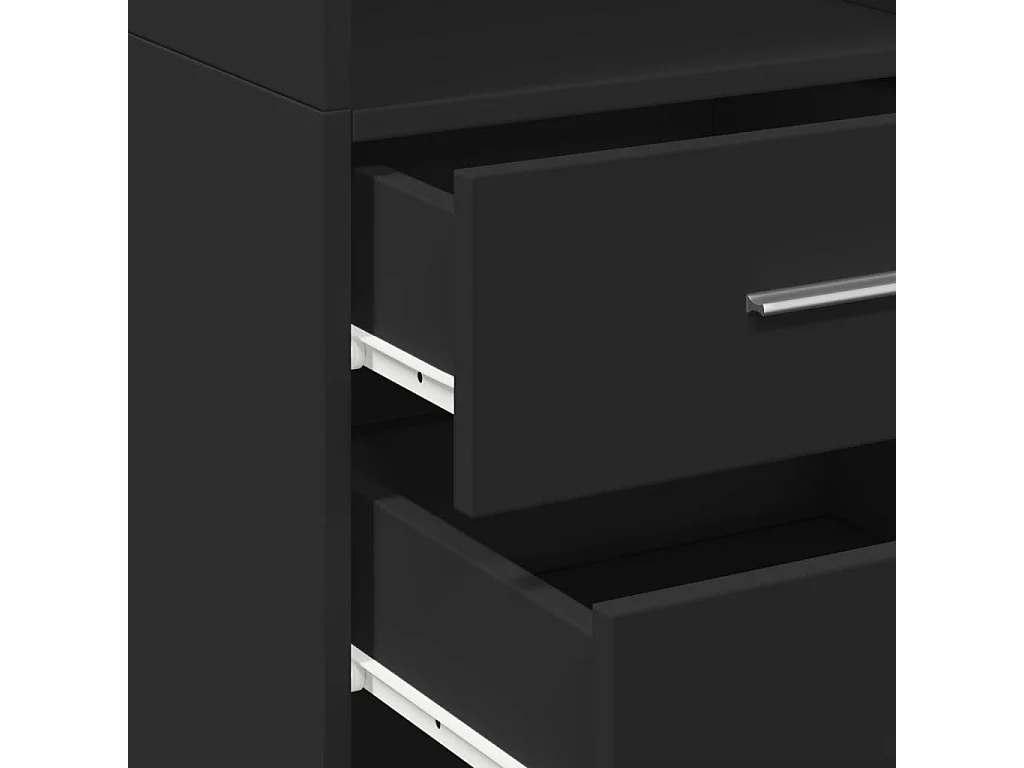 Buffet haut noir 40x42,5x185 cm bois d'ingénierie