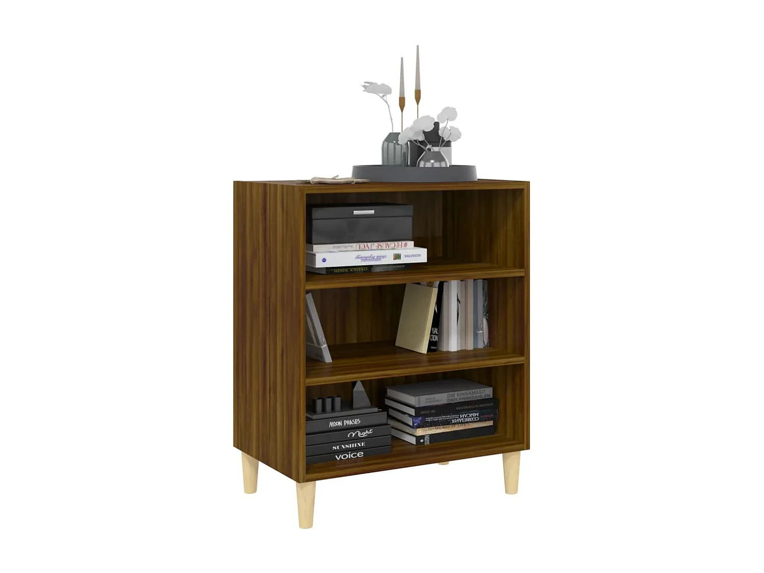 Buffet chêne marron 57x35x70 cm bois d'ingénierie