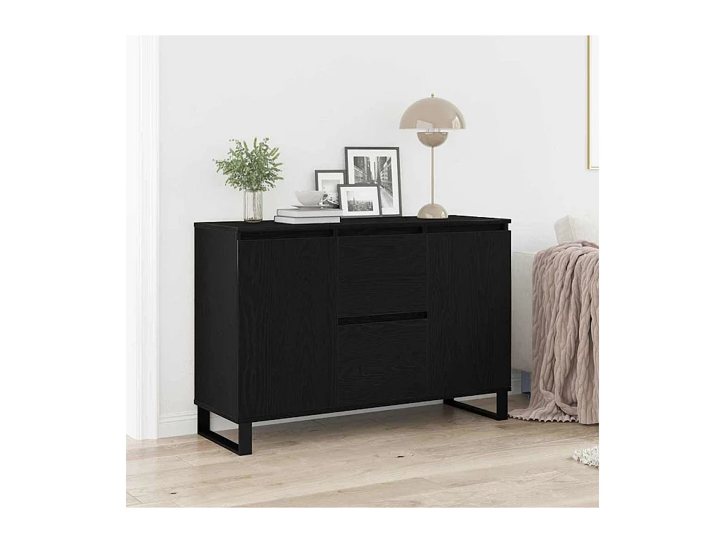 Buffet Chêne noir 101.5 x 35 x 70 cm Bois d'ingénierie