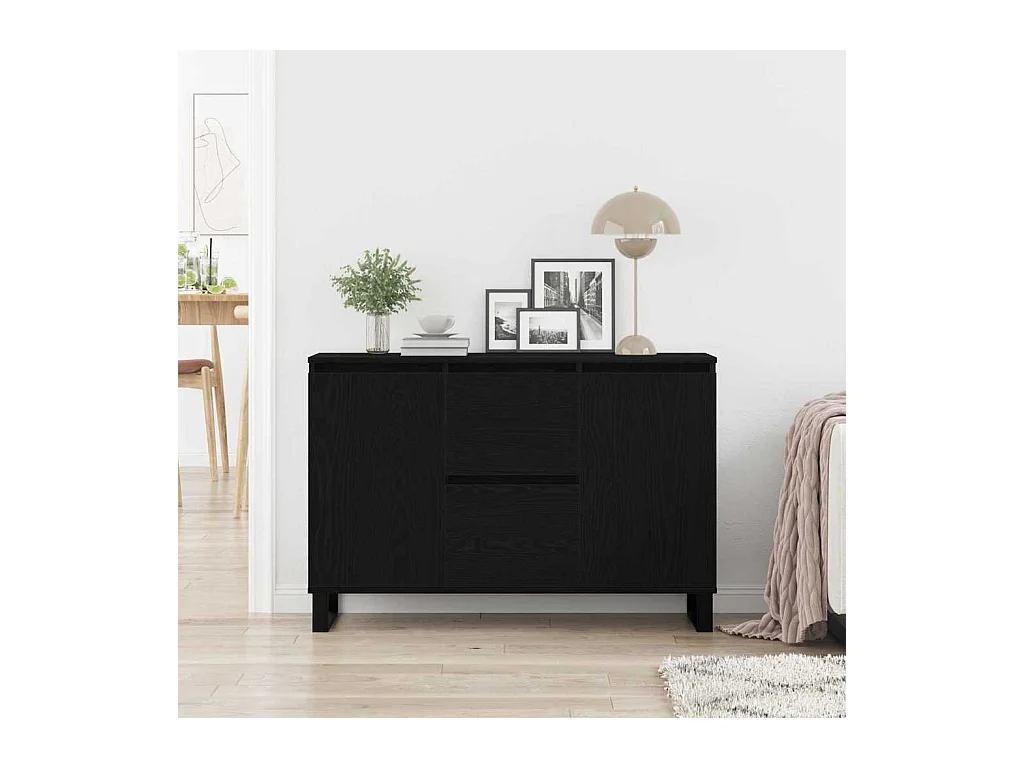 Buffet Chêne noir 101.5 x 35 x 70 cm Bois d'ingénierie
