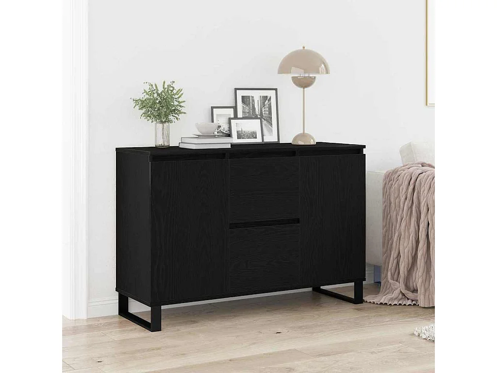 Buffet Chêne noir 101.5 x 35 x 70 cm Bois d'ingénierie