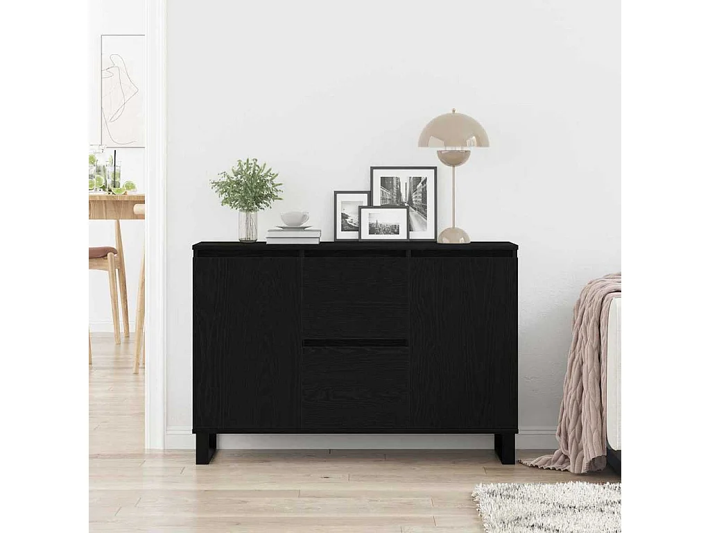 Buffet Chêne noir 101.5 x 35 x 70 cm Bois d'ingénierie