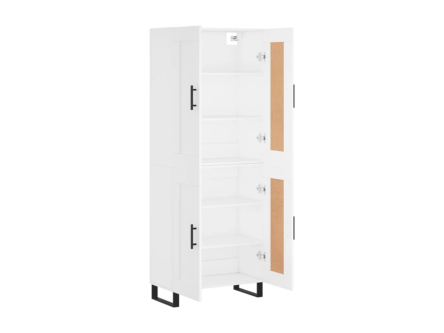 Aparador alto madera contrachapada blanco 69,5x34x180 cm