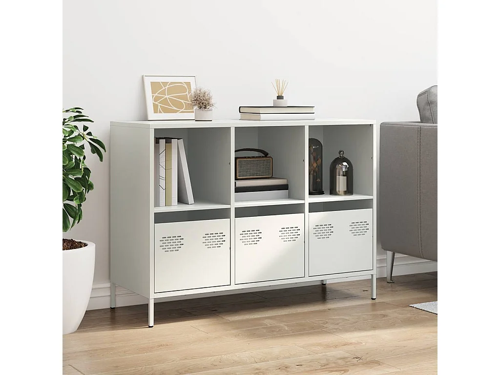 Buffet blanc 101,5x39x73,5 cm acier laminé à froid