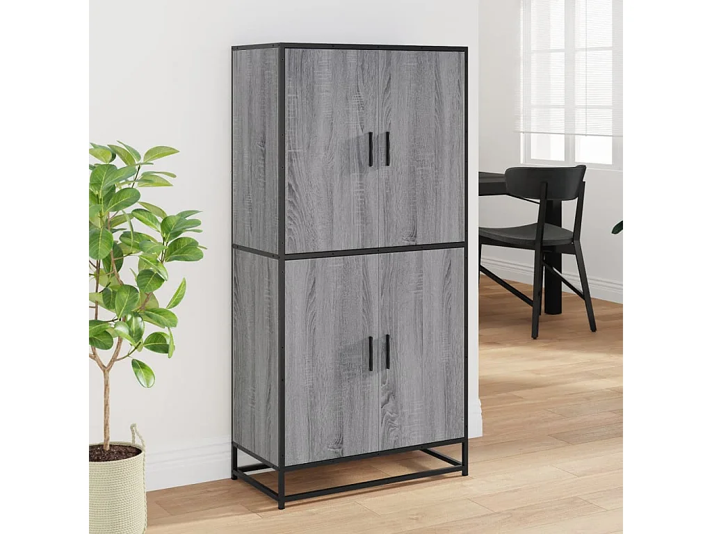 Buffet haut sonoma gris 68x35x139 cm bois d'ingénierie