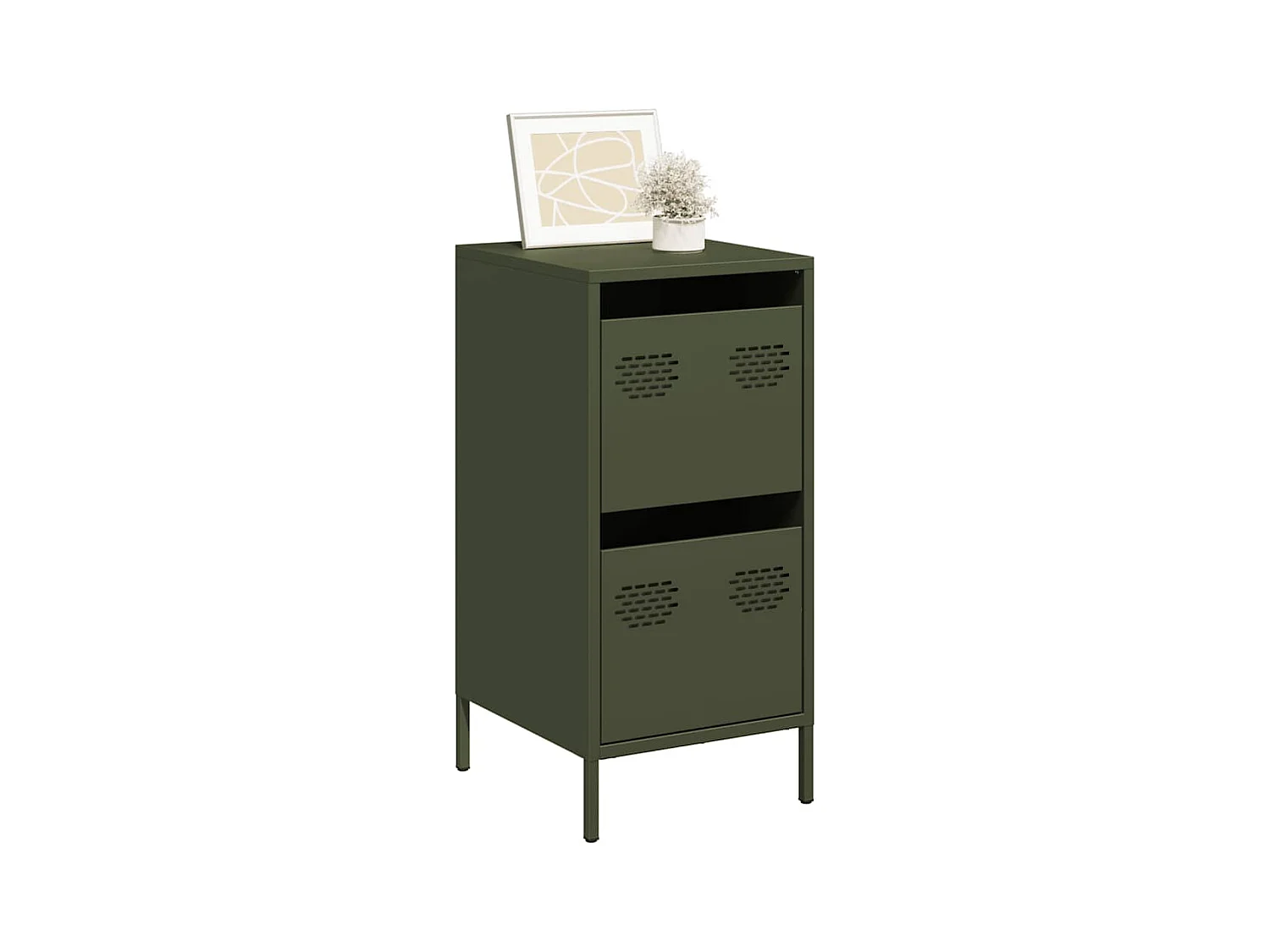 Buffet vert olive 35x39x73,5 cm acier laminé à froid