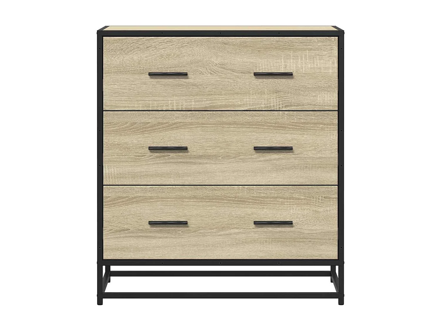 Dressoir 68x35x76 cm bewerkt hout en metaal sonoma eikenkleur