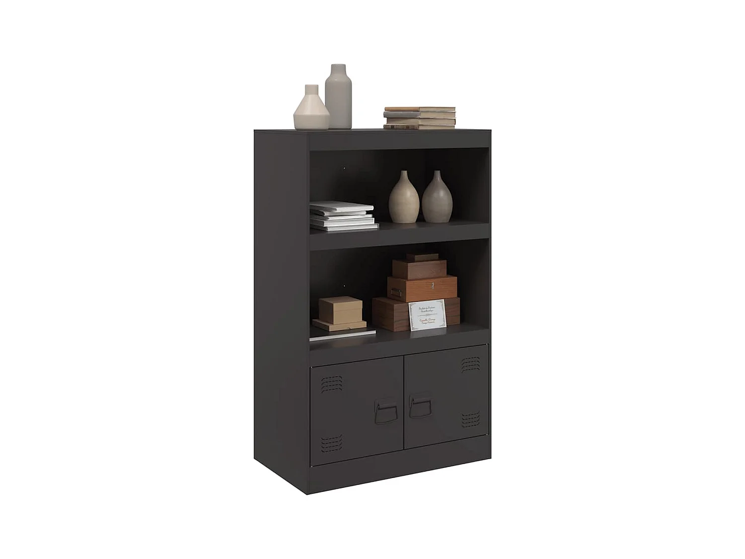 Aparador de acero negro 67x39x107 cm